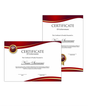 Custom award certificate printing by Saara Digital